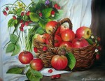 Картина по номерам "Лукошко яблок" (40x50см)          