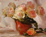 Картина по номерам "Розы в вазе" (40x50см)                                          
