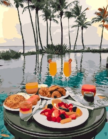 Картина по номерам "Тропический завтрак" (40x50см) 