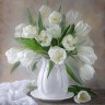 Картина по номерам "Белые тюльпаны" (40x50см)         