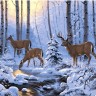 Картина по номерам "Олени в зимнем лесу" (40x50см)                                                             