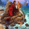 Картина по номерам "Принц и русалка" (40x50см)                                                               