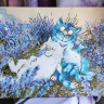 Картина "Коты в лаванде" (холст, акрил, 40x50см) 