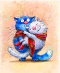 Картина по номерам "Синие коты" (худ. Ирина Зенюк) (40x50см)   