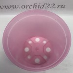 Горшок прозрачно-розовый для орхидей, d-18см