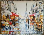 Картина на подрамнике "Вечер в Париже" (картон, акрил) 