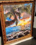 Картина "Пальма у моря" (холст, акрил, 40x50см)                                                                            
