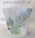 Кашпо белое для орхидей двойное дно 1.6л