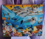Картина на подрамнике "Дельфины" (холст 40x50см, акрил) 