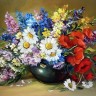 Картина по номерам "Полевые цветы в кувшине" (40x50см)                                              