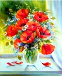 Картина по номерам "Цветы на окне" (30x40см)                                                 