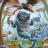 Картина по номерам "Чеширский кот и чаепитие" (40x50см)        