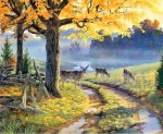 Картина по номерам "Олени в осеннем лесу" (40x50см)                                                         