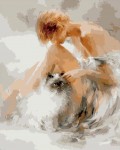 Картина по номерам "Девушка с котом" (40x50см)