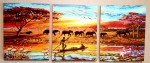 Картина триптих на подрамнике "Африка" (холст, акрил)       