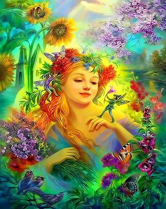 Картина по номерам "Цветочная фея" (40x50см)              