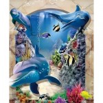 Картина по номерам "Дельфины" (40x50см)              