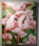 Картина "Розовый фламинго" (холст, акрил 40x50см) 