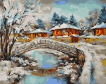 Картина по номерам "Зима в деревне" (40x50см)                                                                         