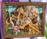 Картина на подрамнике "Тигры на развалинах храма" (холст 40x50см, акрил) 